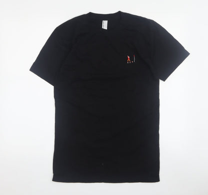 American Apparel Men Black S T-Shirt Crew Neck