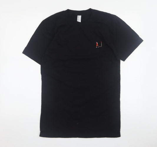 American Apparel Men Black S T-Shirt Crew Neck
