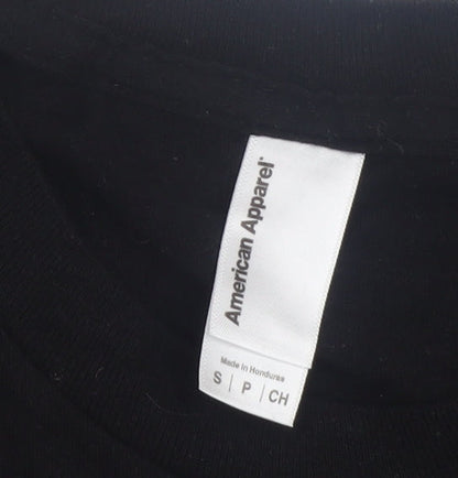 American Apparel Men Black S T-Shirt Crew Neck