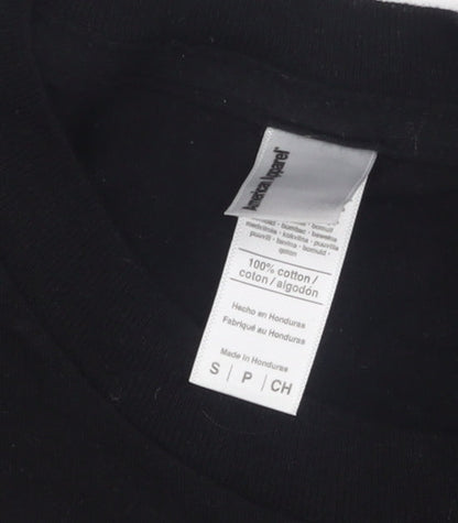American Apparel Men Black S T-Shirt Crew Neck