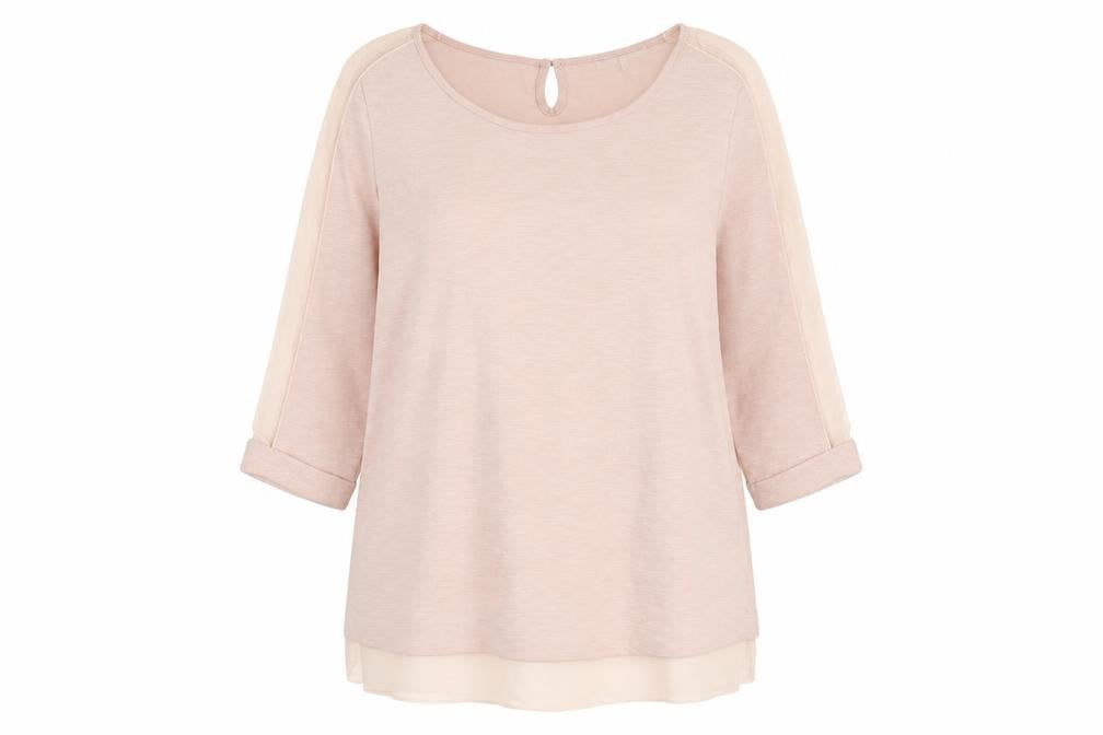 RJR.John Rocha Pink Women's T-Shirt, Size 14, 3/4 Sleeve