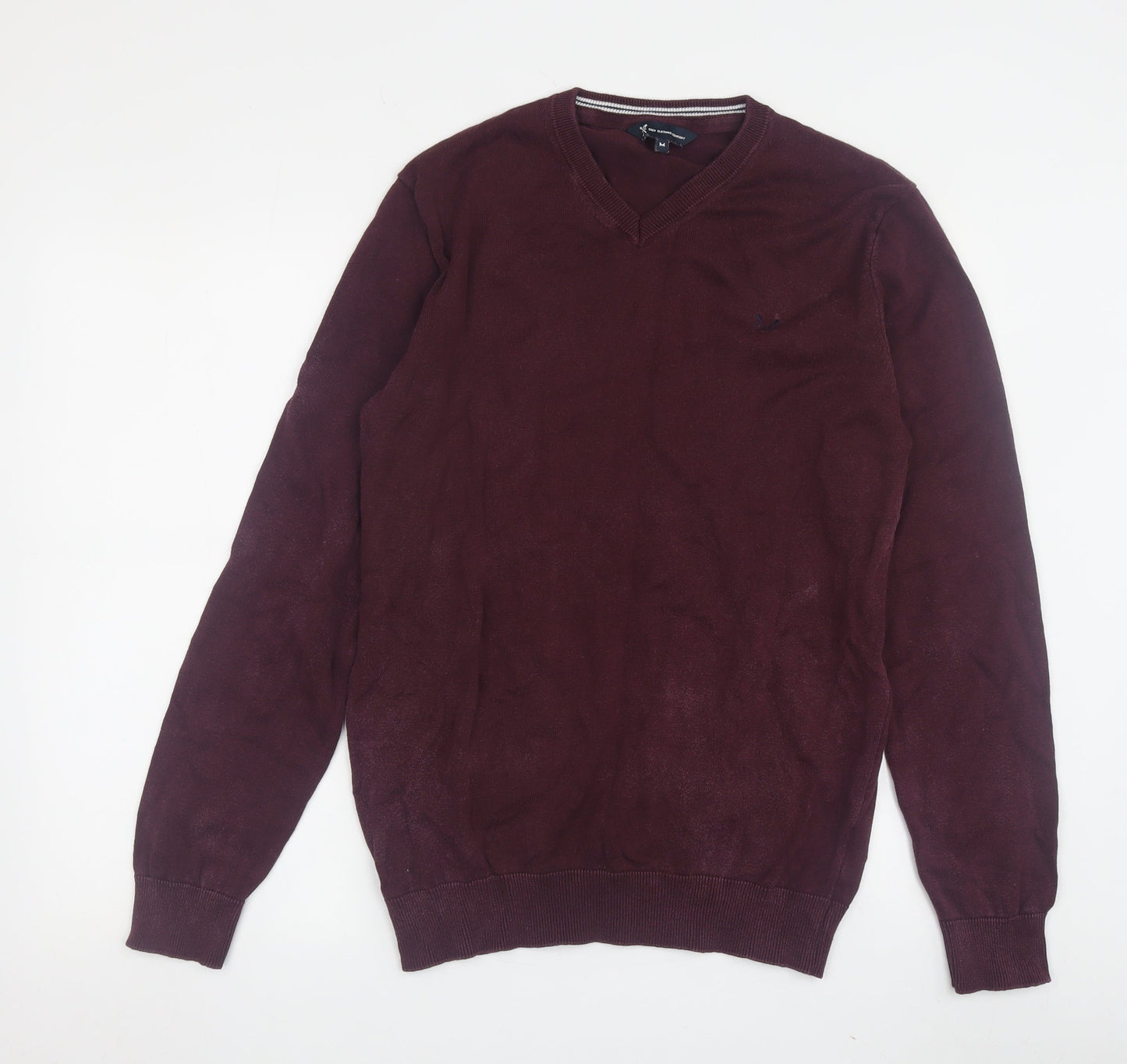 Crew Clothing Mens Red V-Neck Pullover Jumper Medium