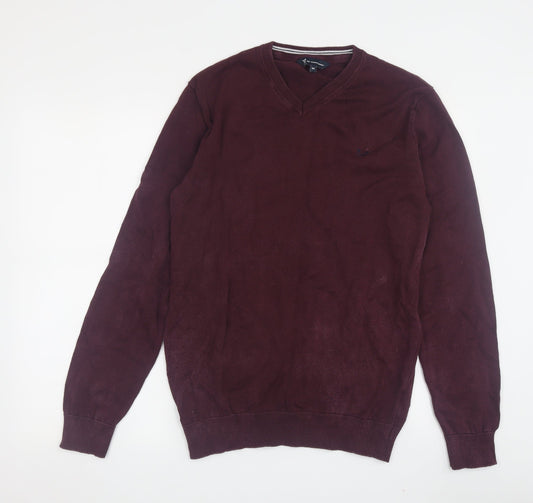 Crew Clothing Mens Red V-Neck Pullover Jumper Medium