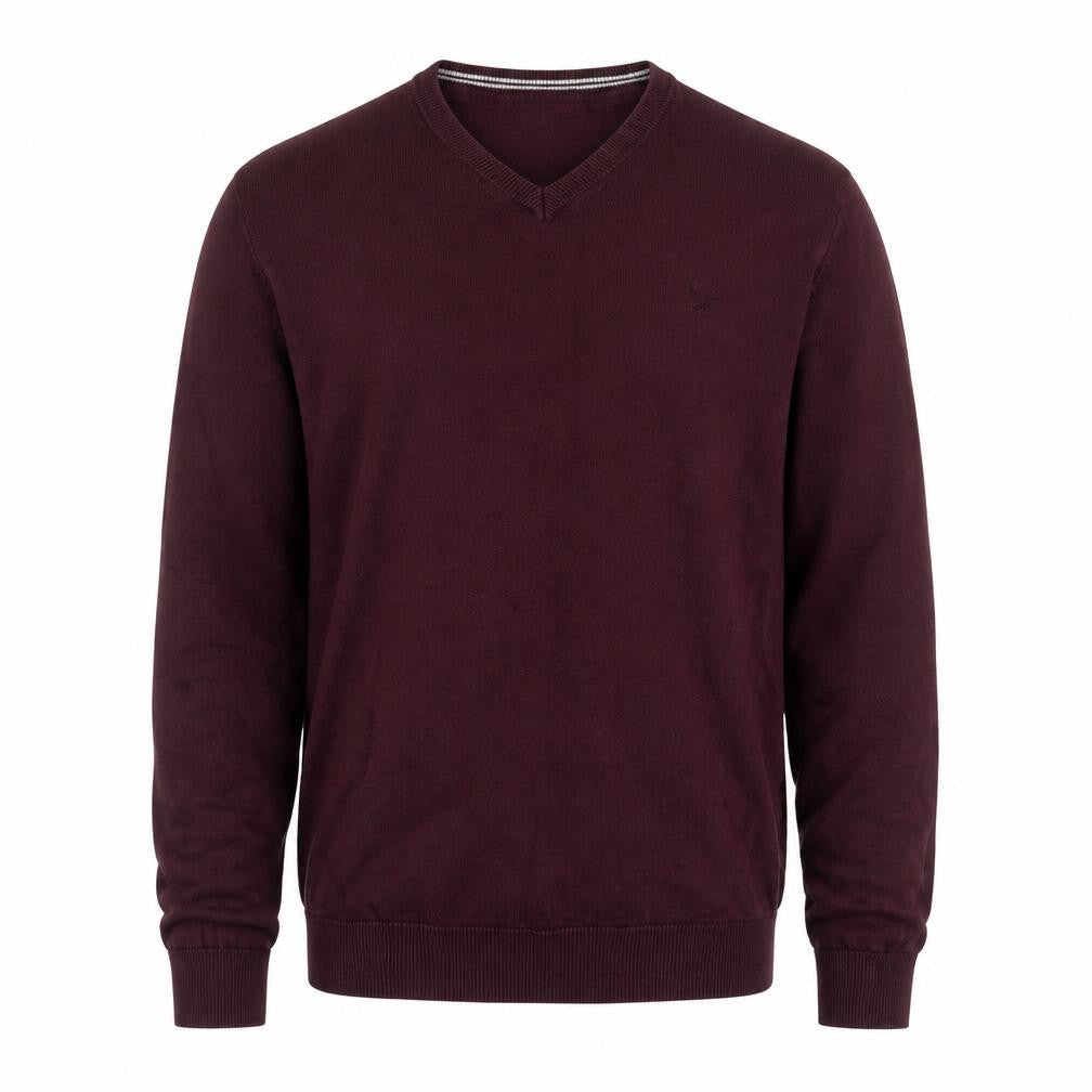 Crew Clothing Mens Red V-Neck Pullover Jumper Medium