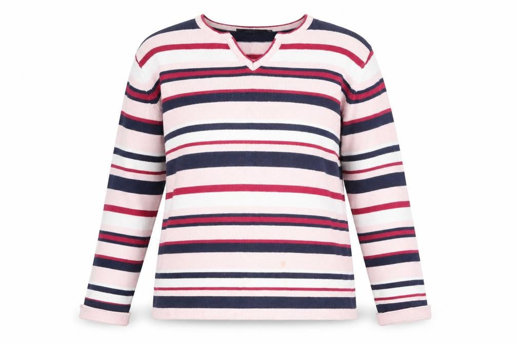 ISLE Essentials Women's Multicoloured Striped Pullover L