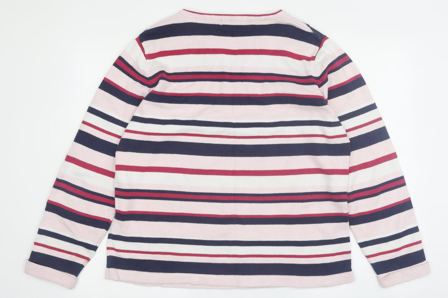ISLE Essentials Women's Multicoloured Striped Pullover L