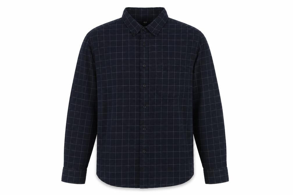 UNIQLO Men's Blue Checked Button-Up Shirt M
