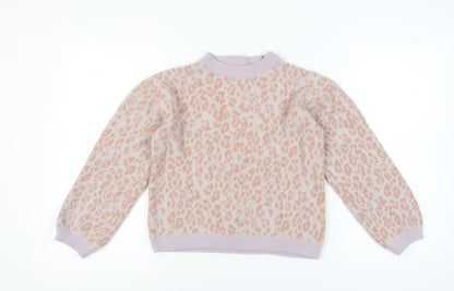 Marks & Spencer Girls Pink Animal Print Pullover, Size 11-12 Years