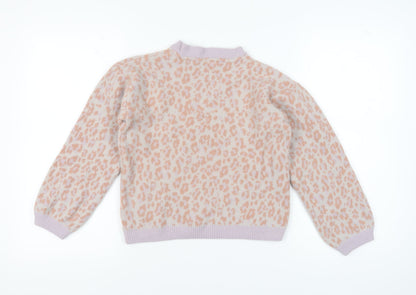 Marks & Spencer Girls Pink Animal Print Pullover, Size 11-12 Years