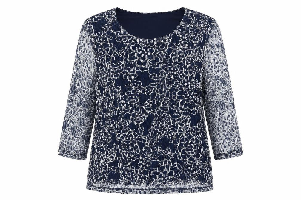 Eastex Women's Blue Floral Top 14