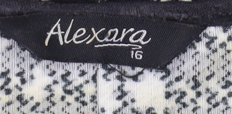 Alexara Women's Black Check Blouse Size 16 Long Sleeve