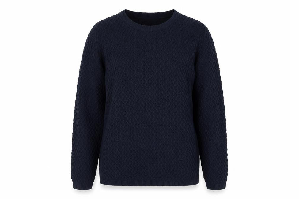 Isle Essentials Women's Blue Crew Neck Jumper M
