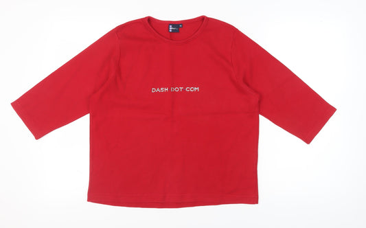 Dash Women's Red 3/4 Sleeve T-Shirt Size 18
