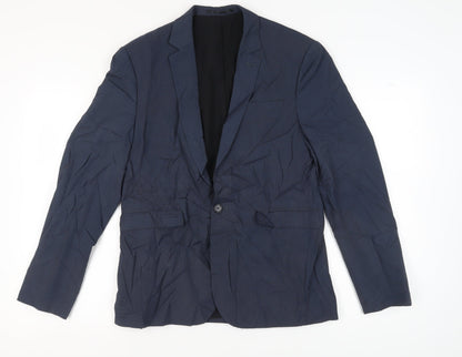 Additional front view of ASOS Men's Blue Single-Breasted Blazer Jacket 40 Regular