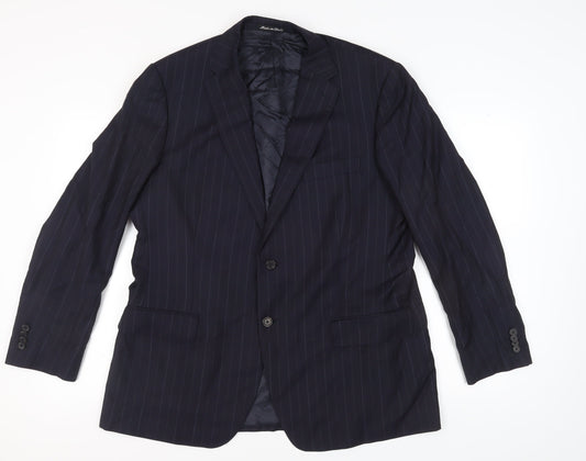 REDA Men's Blue Striped Suit Jacket - Size 48R, Business Formal