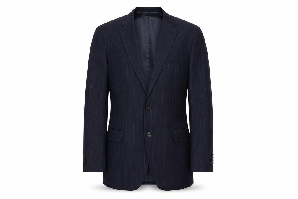 REDA Men's Blue Striped Suit Jacket - Size 48R, Business Formal