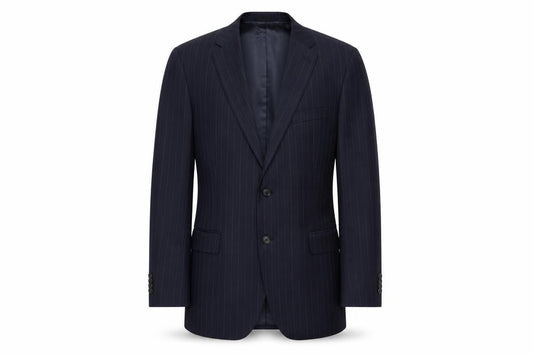 REDA Men's Blue Striped Suit Jacket - Size 48R, Business Formal
