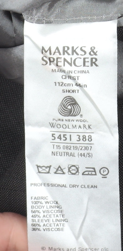 Marks and Spencer Men's Neutral Wool Blazer, 44S