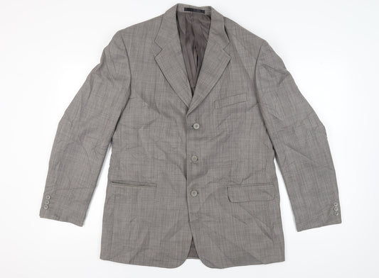 Zantos Men's Grey Check Blazer, Size 42, Business Wear