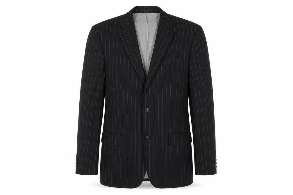 Daniel Grahame Men's Black Striped Blazer, Size 42R