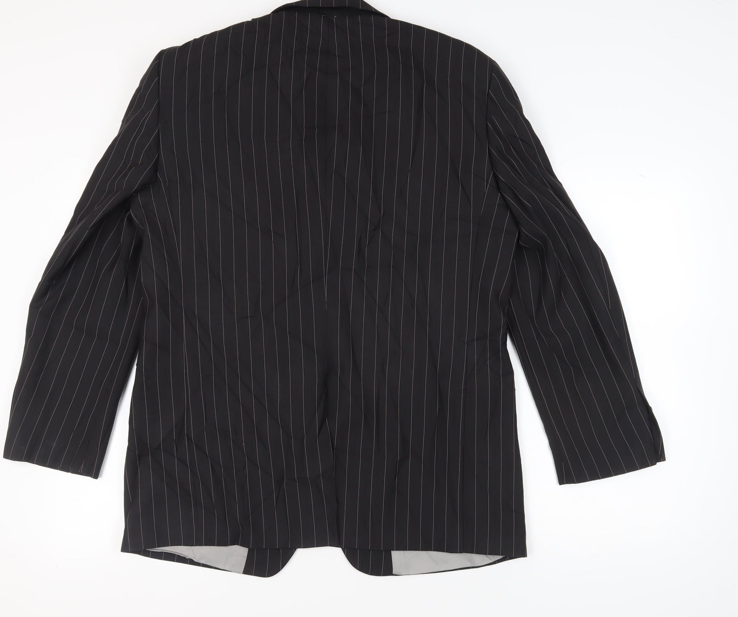 Daniel Grahame Men's Black Striped Blazer, Size 42R
