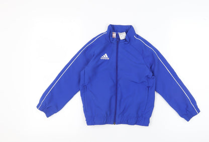 Additional front view of Adidas boys’ blue track jacket 5-6 years full zip