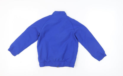 Back view of Adidas boys’ blue track jacket 5-6 years full zip