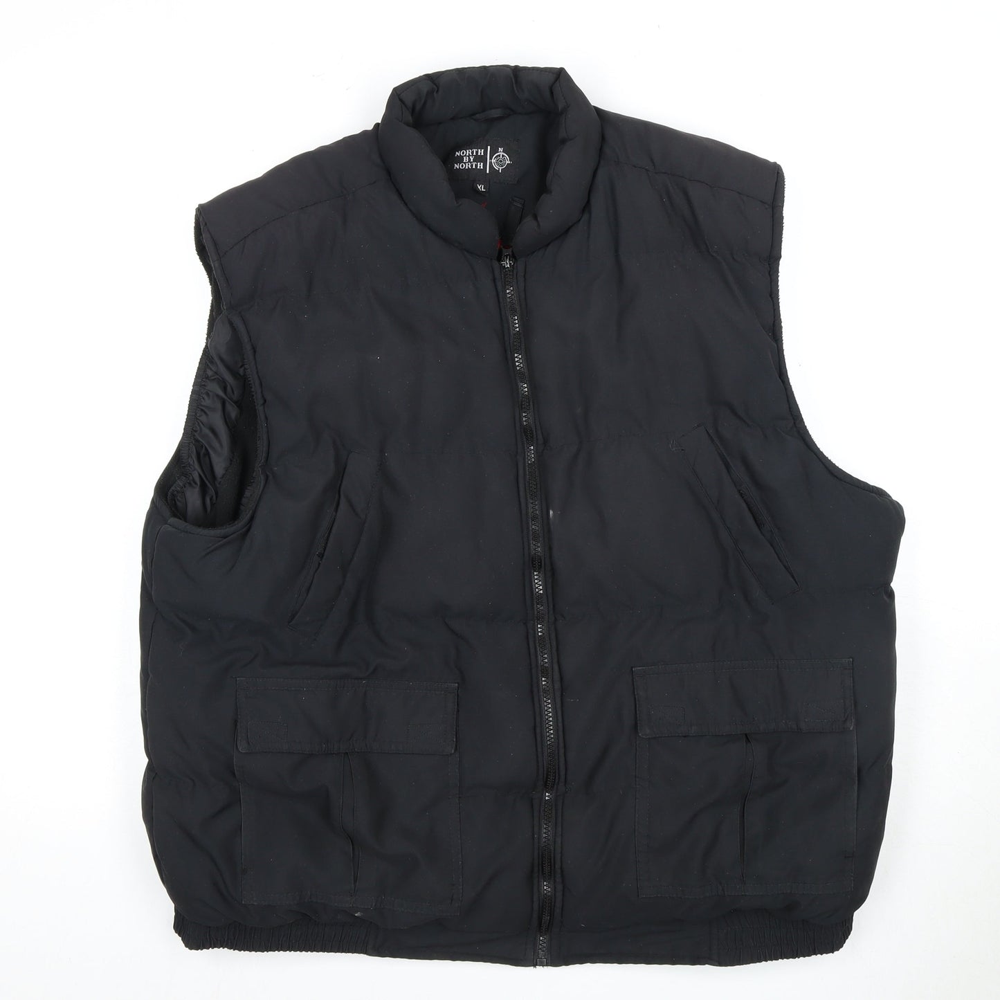 North by North Men's Black XL Puffer Waistcoat