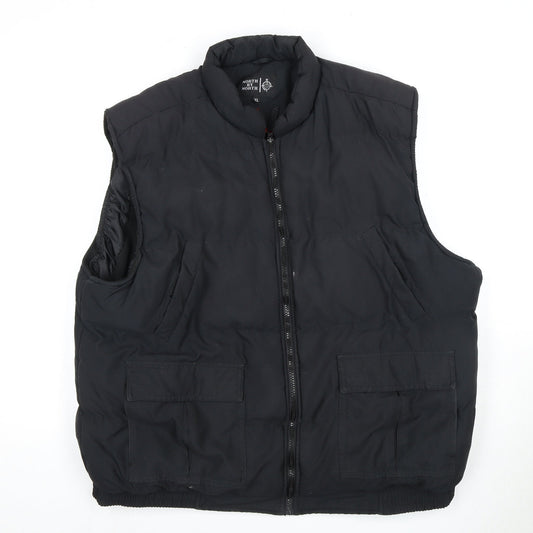 North by North Men's Black XL Puffer Waistcoat