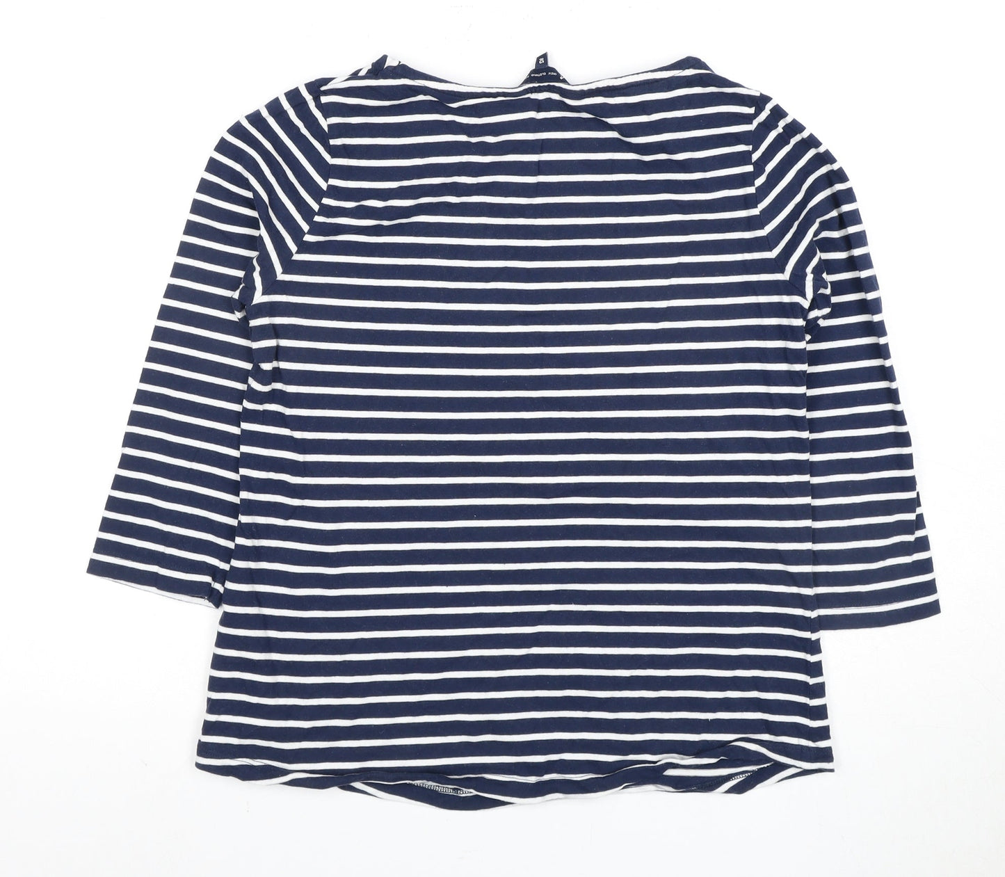 Crew Clothing Women's Blue Striped T-Shirt Size 12