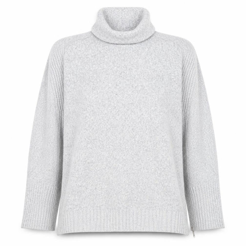 Wallis Women's Grey Pullover Jumper S, Roll Neck, Zip