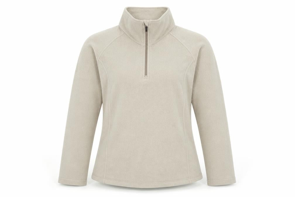 Lands' End Women's Beige Fleece Pullover Sweatshirt L