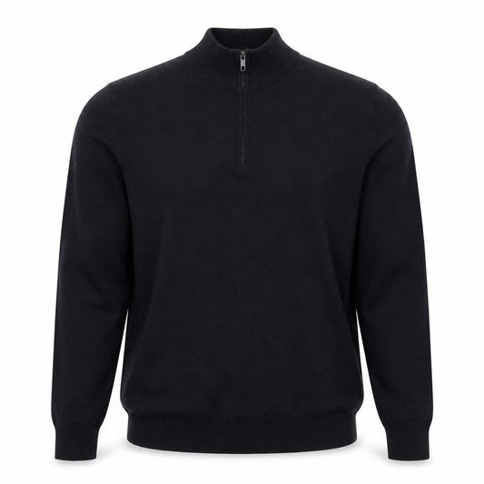 11 Degrees Men'S Black Slim Fit Full Zip Jumper S