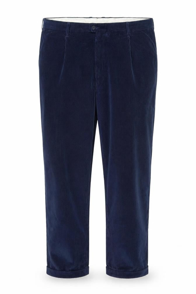 Harrods Men's Blue Corduroy Trousers, Size 58