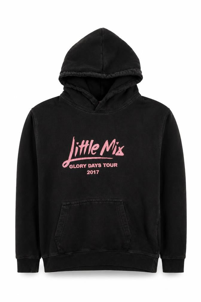 Front view of Fruit of the Loom girls’ black little mix hoodie 12 years pullover