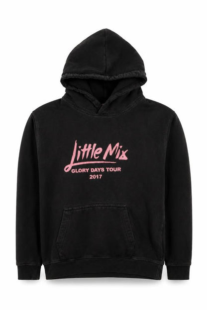 Front view of Fruit of the Loom girls’ black little mix hoodie 12 years pullover
