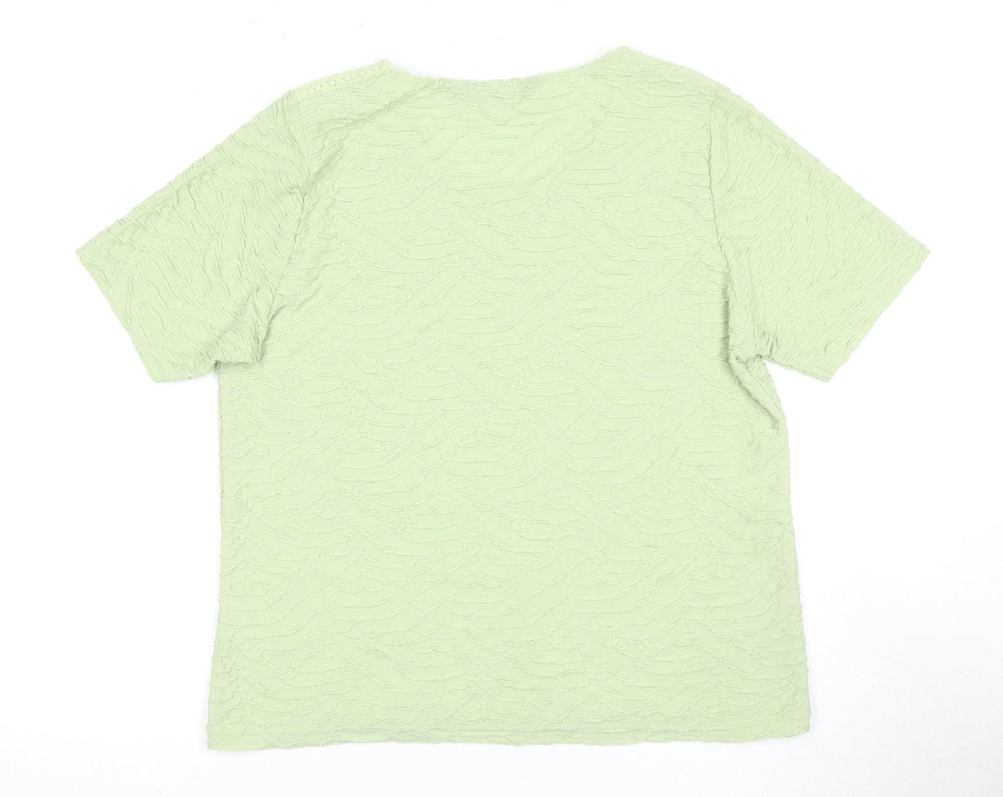 Isle Collection Women's Green Crochet Accented T-Shirt