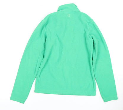 Back view of Mountain Warehouse boys’' green fleece sweatshirt xs