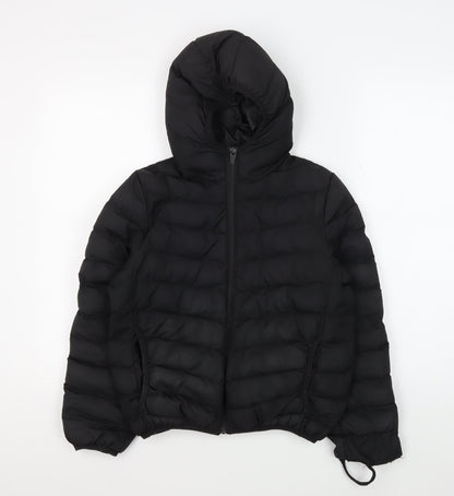 Additional front view of Ruby Tuesday girls’ black puffer jacket 9/10 years