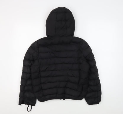 Back view of Ruby Tuesday girls’ black puffer jacket 9/10 years