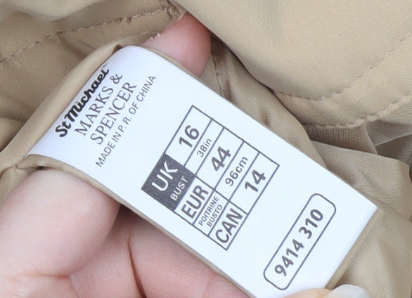 Marks and Spencer Women's Beige Parka Size 16 Hooded Jacket