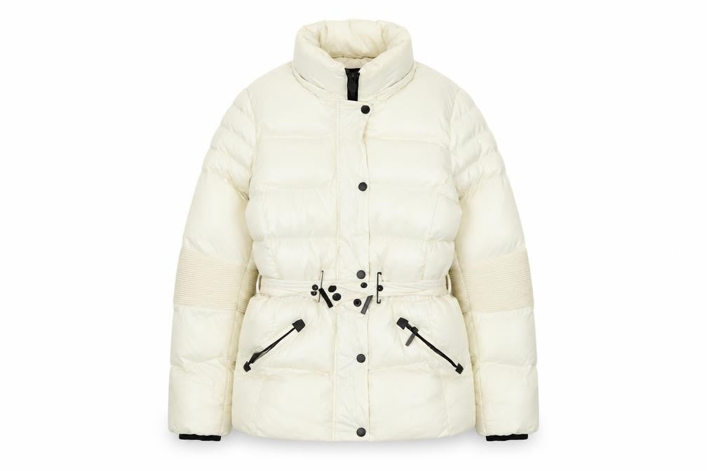 QED LDN Women's Ivory Puffer Jacket Size 12