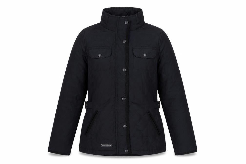 Trespass Women's Black Quilted Jacket, Size XS, Belted