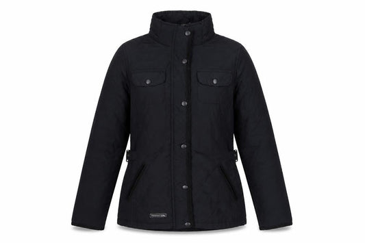 Trespass Women's Black Quilted Jacket, Size XS, Belted
