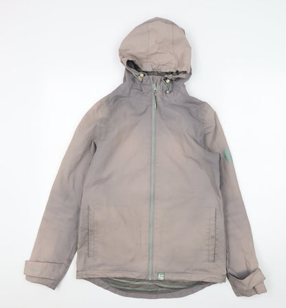 Weird Fish Women's Grey Hooded Jacket Size 8