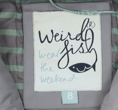 Weird Fish Women's Grey Hooded Jacket Size 8