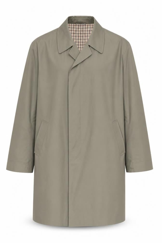 Men's Green Polyester Overcoat, Size 48