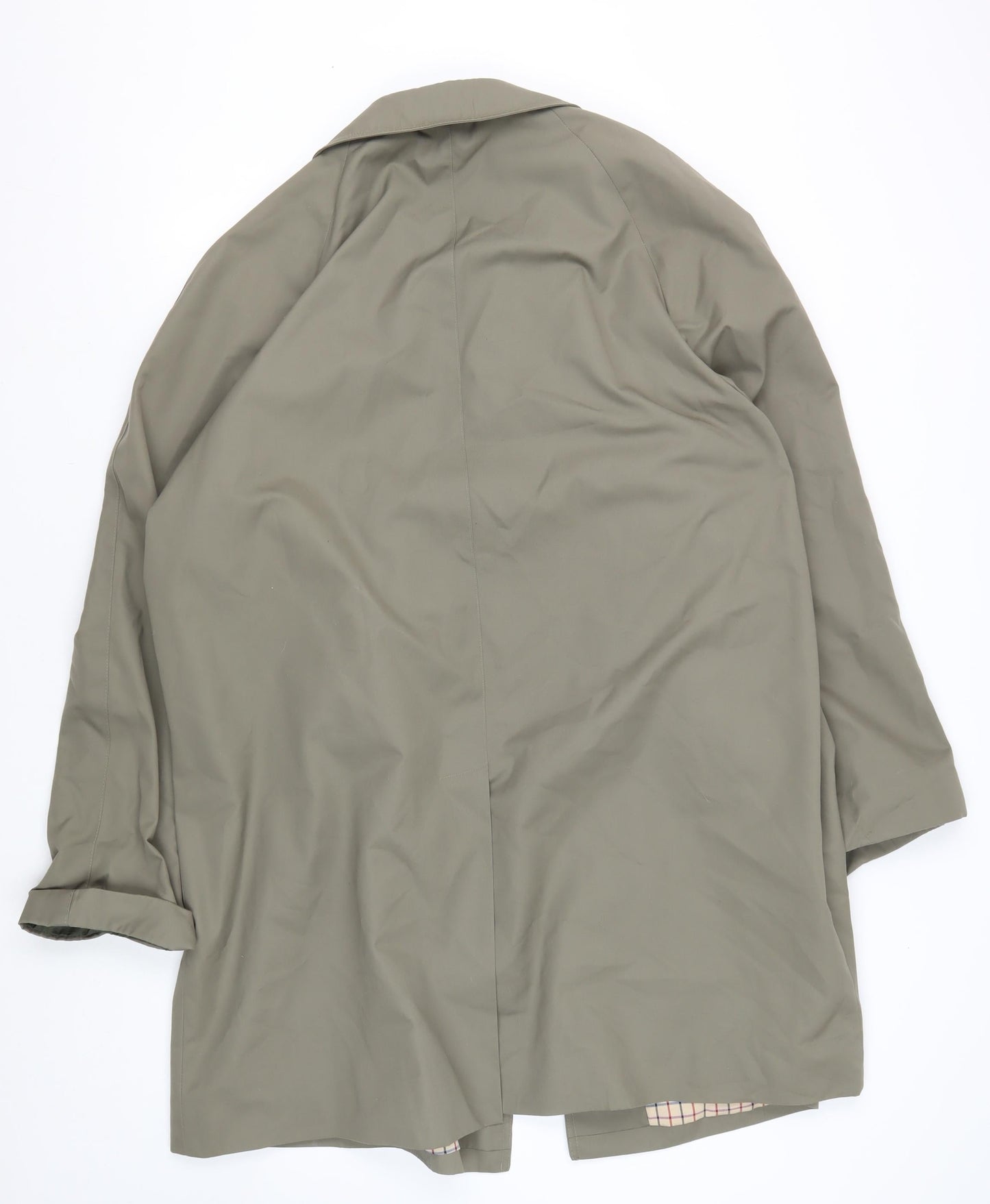 Men's Green Polyester Overcoat, Size 48