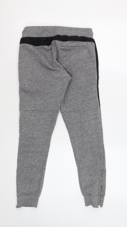Back view of Rascal boys’ grey jogger trousers, size L, elastic waist