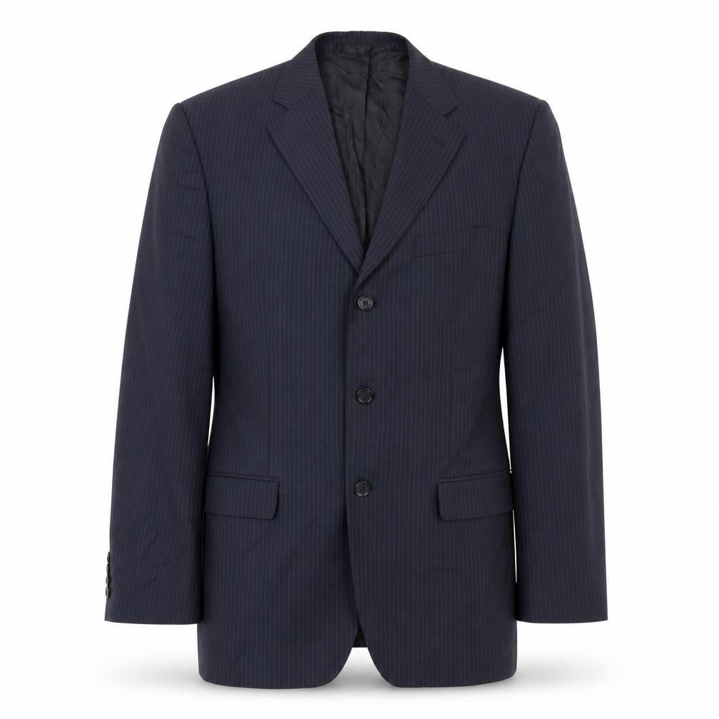 Jaeger Men's Blue Striped Suit Jacket 42L